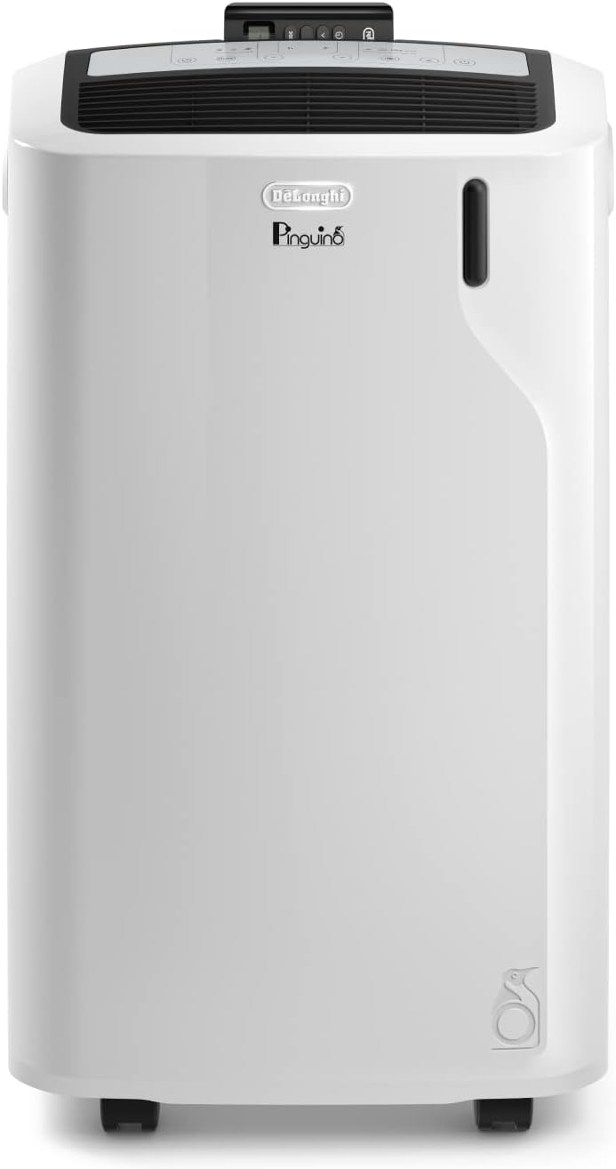 De'Longhi Pinguino Mobile Air Conditioner, for Rooms up to 29 m², with Dehumidifier & Fan, 9800 BTU, Quiet Operation, Remote Control, 24-Hour Timer, Energy Efficiency Class A (PACEM90)