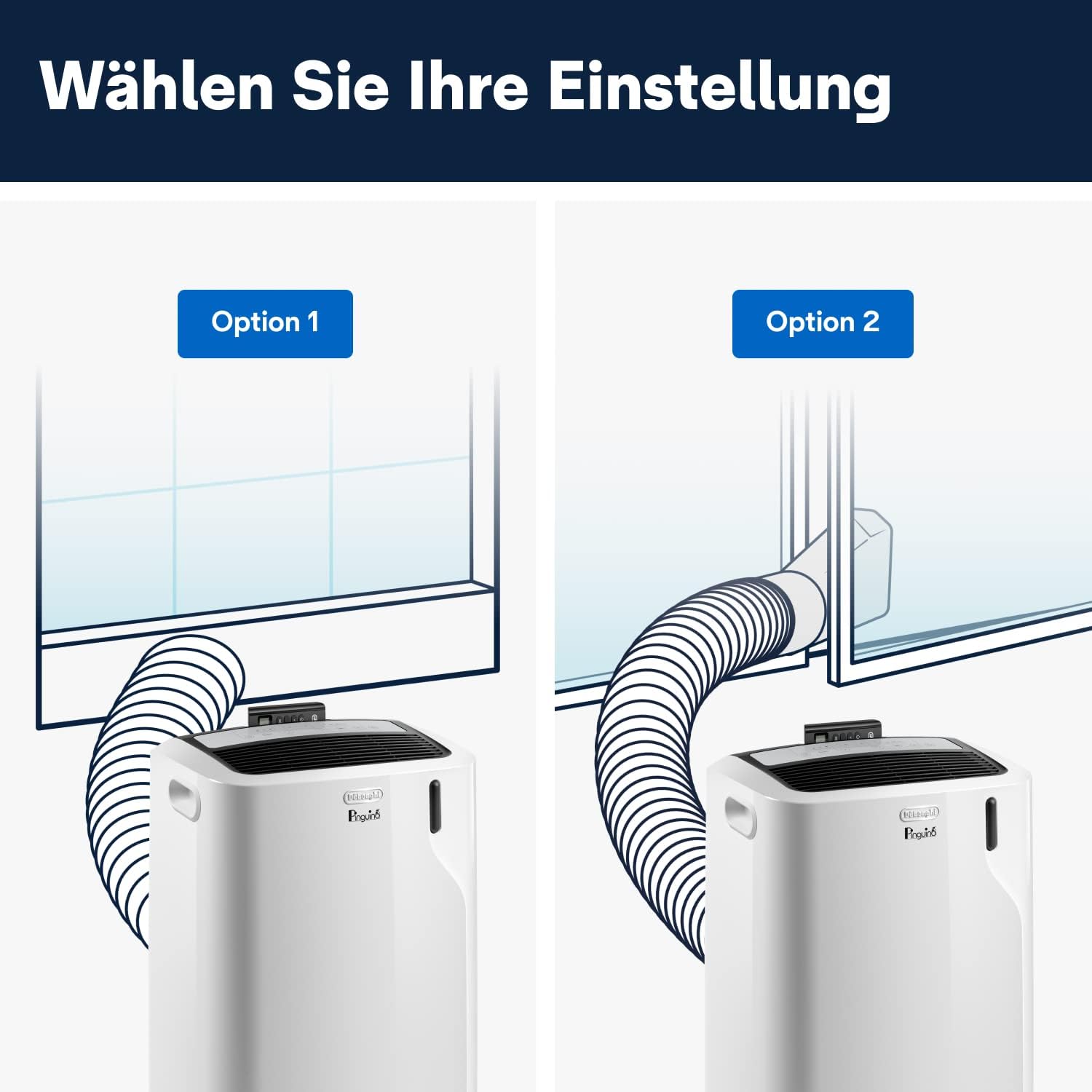De'Longhi Pinguino Mobile Air Conditioner, for Rooms up to 29 m², with Dehumidifier & Fan, 9800 BTU, Quiet Operation, Remote Control, 24-Hour Timer, Energy Efficiency Class A (PACEM90)