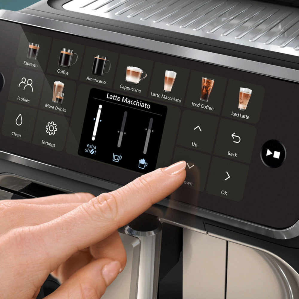 PHILIPS EP5547/90 Serie 5500 LatteGo 19 Kaffeespezialitäten Kaffeevollautomat Schwarz verchromt